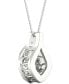 Twinkling Diamond Star diamond Framed Solitaire 18" Pendant Necklace (1/5 ct. t.w.) in 10k White Gold