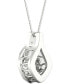 ფოტო #6 პროდუქტის Diamond Framed Solitaire 18" Pendant Necklace (1/5 ct. t.w.) in 10k White Gold