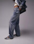 Topshop high rise Baggy jeans in mid blue Голубой, W28 L32 - фото #1