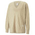 Фото #1 товара Puma Luxe Sport T7 Knit V Neck Sweatshirt Mens Beige 53801967