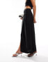 Фото #2 товара Kaiia linen look buckle detail maxi skirt co-ord in black