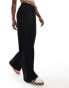 Vila pintuck wide leg trousers in black