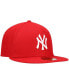 Фото #3 товара Men's Red New York Yankees Logo White 59FIFTY Fitted Hat