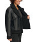 Фото #3 товара Women's Faux-Fur-Trimmed Faux-Leather Moto Jacket
