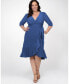 ფოტო #1 პროდუქტის Women's Plus Size Whimsy Ruffled Midi Wrap Dress