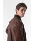 ფოტო #3 პროდუქტის Men's Genuine Leather Bomber Jacket, Tan