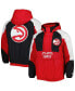 Фото #2 товара Men's Red Atlanta Hawks Body Check Raglan Hoodie Half-Zip Jacket