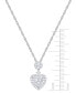 Фото #3 товара Macy's diamond Heart 18" Pendant Necklace (1/2 ct. t.w.) in 14k White Gold