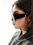 Фото #3 товара Quay x Guizio uniform oversized square sunglasses in black