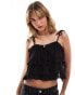 Фото #1 товара ASOS DESIGN chiffon ruffle cami top in black