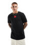 Hugo Diragolino box logo tshirt in black - BLACK