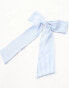 DesignB London stripe hair bow in blue and white