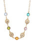 Фото #1 товара 2028 gold-Tone Crystal Stone Linking Disks Necklace