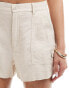 Фото #5 товара Hollister high rise linen cargo tailored short in beige