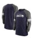Фото #1 товара Men's College Navy, Charcoal Seattle Seahawks Performance Raglan Long Sleeve T-shirt