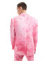 Viggo suit jacket in pink swirl print