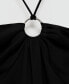 ფოტო #3 პროდუქტის Women's Ring Halter Jumpsuit