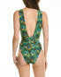 Weworewhat Belted Plunge One-Piece Women's Green M