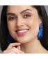 ფოტო #2 პროდუქტის Women's Blue Beaded Feather Drop Earrings