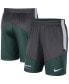 Фото #1 товара Men's Charcoal and Green Michigan State Spartans Team Performance Knit Shorts