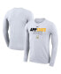 Men's White Appalachian State Mountaineers 2023 On Court Bench Long Sleeve T-shirt