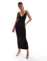 Фото #3 товара ASOS DESIGN strappy chain detail wrap maxi dress in black