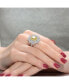 ფოტო #2 პროდუქტის Sterling Silver White Gold Plated Yellow Radiant with Clear Cubic Zirconia Halo Ring