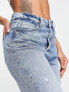 Stradivarius – Vintage-Mom-Jeans aus Baumwolle in heller Waschung - MBLUE