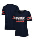 Фото #2 товара Women's Navy Minnesota Twins Team Stripe T-shirt