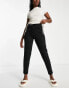 ASOS DESIGN jersey tapered suit trousers in black