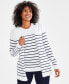 Фото #1 товара Women's Striped Cardigan Sweater, Created for Macy's