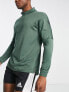 adidas Training Strength Warm long sleeve mock neck t-shirt in green