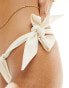 Фото #2 товара Miss Selfridge mix and match tie side bikini bottom with ruching in cream