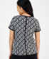 ფოტო #2 პროდუქტის Petite Faux-Leather-Trim Printed Top