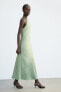 Фото #3 товара Атласное платье миди с горловиной халтер ZARA