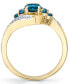 ფოტო #2 პროდუქტის Blue Topaz (1-1/3 ct. t.w.) & Diamond (1/20 ct. t.w.) Swirl Ring in 10k Gold