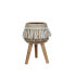 Planter Romimex Beige Resin With tassles 30 x 23 x 30 cm Legs