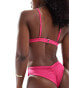 Vila brazillian bikini bottom co-ord with ruching detail in bright pink