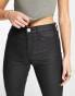 Фото #4 товара River Island Molly mid rise waxed coated skinny jeans in black