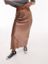 Фото #3 товара Topshop Tall satin bias maxi skirt in taupe