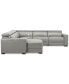 Фото #6 товара Nevio 124" 5-Pc. Leather Sectional with 2 Power Recliners, Headrests and Chaise, Created For Macy's