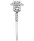 ფოტო #4 პროდუქტის Diamond 3-Stone Triple Halo Ring (1/2 ct. t.w.) in 14k White Gold