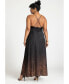 Фото #2 товара Plus Size Lace Trim Leopard Ombre Slip Dress