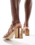 Фото #2 товара Public Desire Wide Fit Taryn strappy block heel sandals in bronze