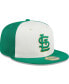 ფოტო #2 პროდუქტის Men's White/Green St. Louis Cardinals 2024 St. Patrick's Day 59FIFTY Fitted Hat