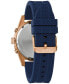 ფოტო #3 პროდუქტის Men's Chronograph Classic Navy Silicone Strap Watch 43mm