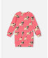 Фото #1 товара Toddler Girls Long Sleeve Fleece Dress With Pocket Magenta Printed Pug - Toddler|Child