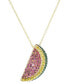 Pink Tourmaline (1-1/3 ct. t.w.), Tsavorite (1 ct. t.w.) Yellow Sapphire (5/8 ct. t.w.) Pendant 14K Gold