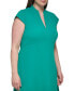 Фото #4 товара Plus Size V-Neck Short-Sleeve A-Line Dress