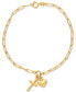 ფოტო #1 პროდუქტის Heart and Cross Charm Bracelet in 10k Gold
